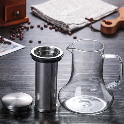 Cafetière portative à extraction à froid en verre borosilicaté à haute teneur