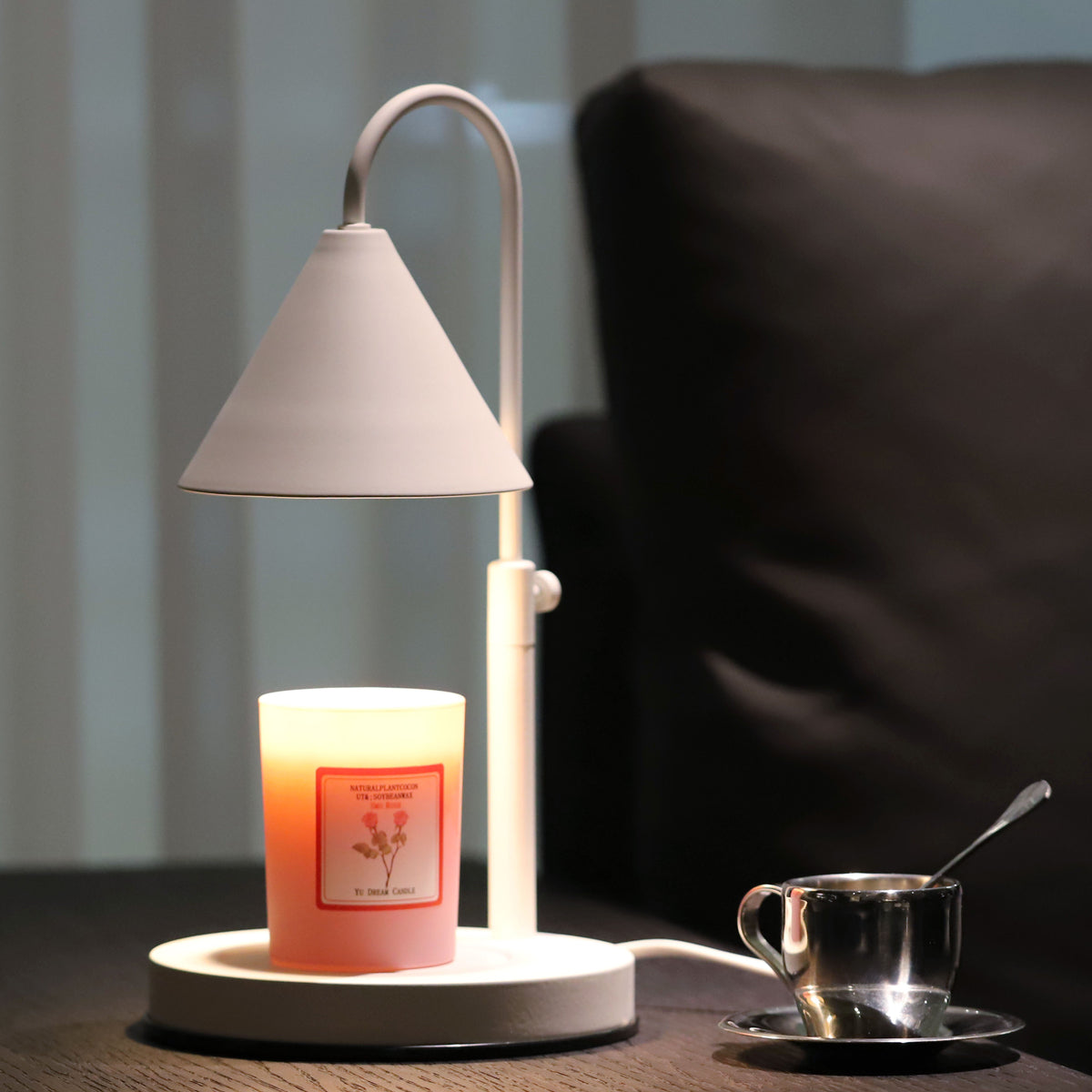 Lampe à cire fondue d'aromathérapie, levage blanc