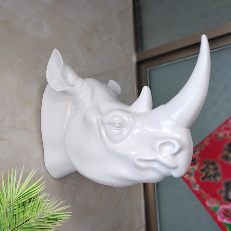 Tête de rhinocéros, décoration créative de style maison