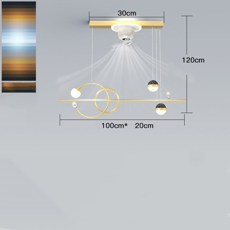 Luz superior del ventilador de proyección de la sala de estar del dormitorio simple moderno