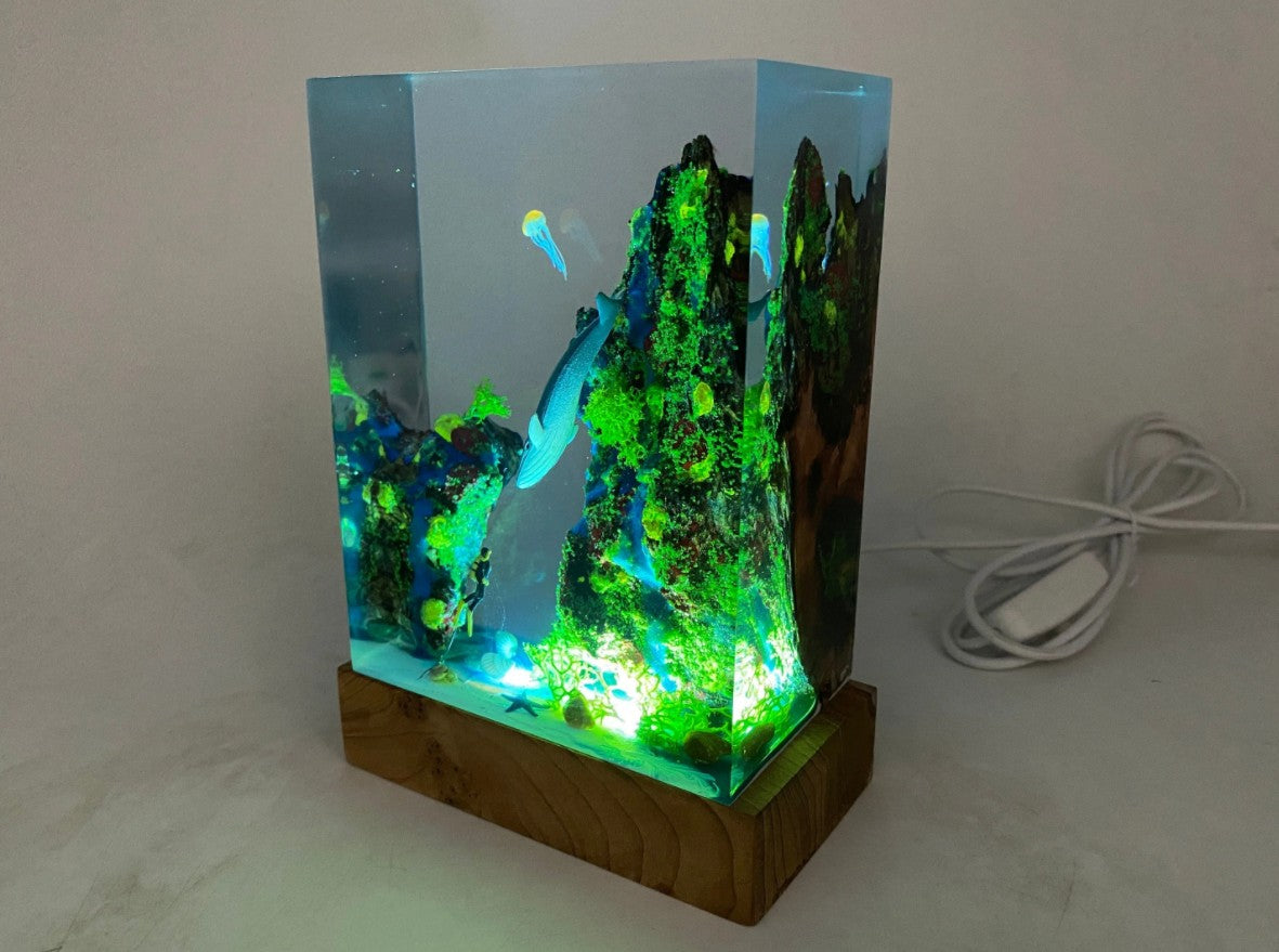 Square Fantasy Coral Sea Small Night Lamp Home Decoration