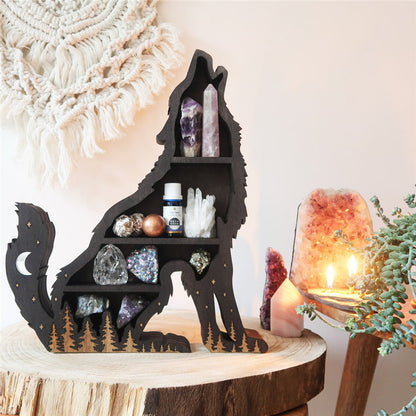 Wolf-shaped Moon Crystal Shelf Halloween Shelves