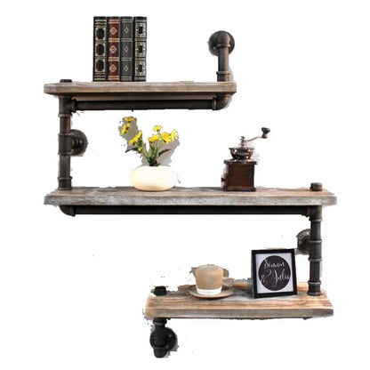 Retro Industrial Style Water Pipe Shelves Iron Bookshelves