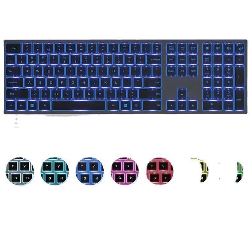 Teclado Bluetooth multidispositivo, teclado inalámbrico recargable retroiluminado, 104 botones, Compatible con múltiples sistemas Android