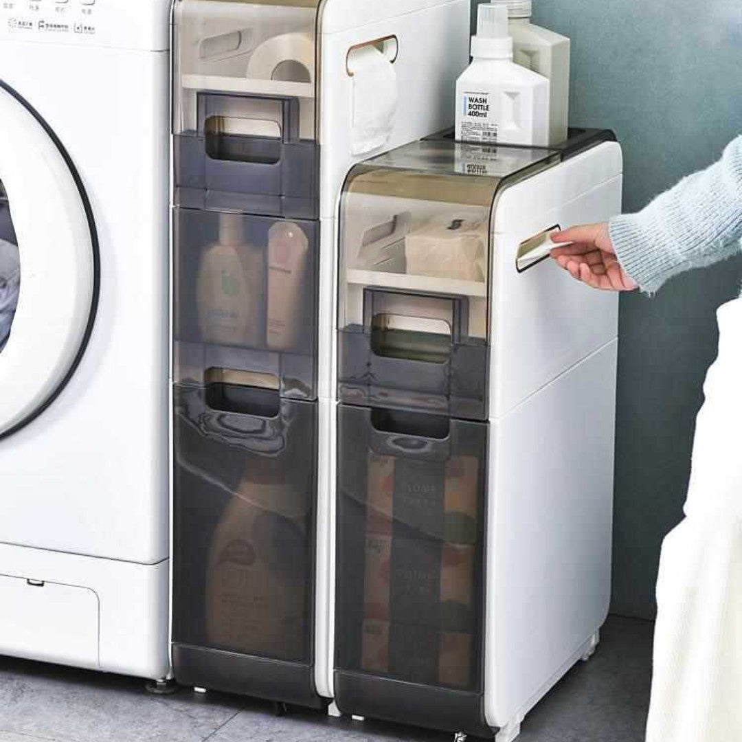 Rangement de salle de bain à tiroir étroit