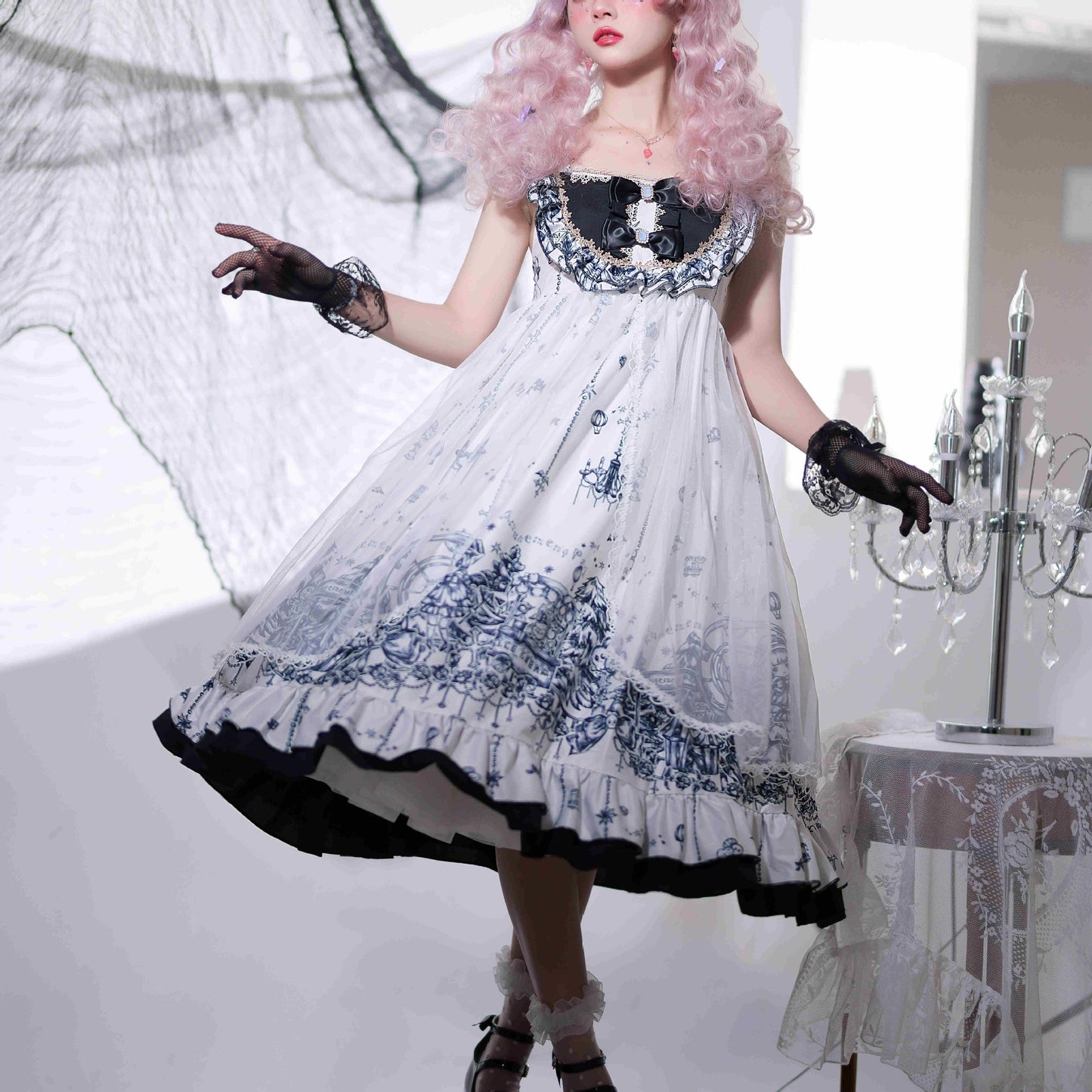 Vestido gótico japonés Jsk Lolita para Halloween, parque de atracciones, oscuro