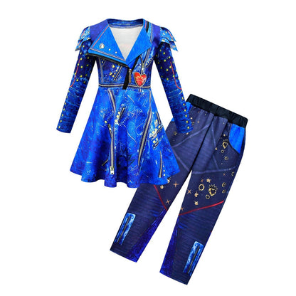 Conjunto de disfraz de Halloween para niñas de color azul