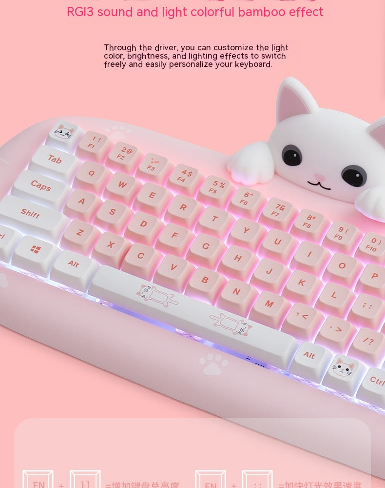 Wireless Bluetooth E-sports Games Cute Mini Office Mechanical Keyboard