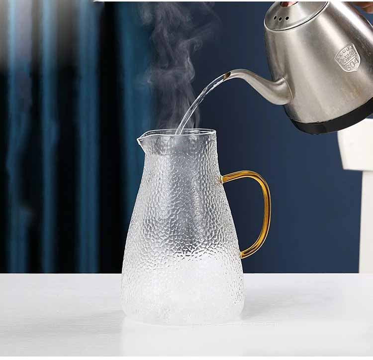 Ensemble de bouteilles d'eau froide en verre martelé Snow Spot