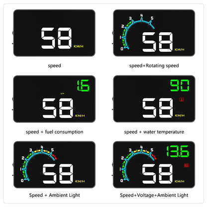 Proyector de suspensión de velocidad de modificación de coche, pantalla portátil HD