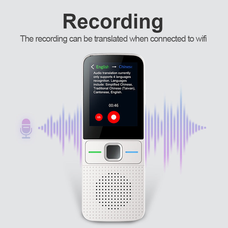 T10WIFI Recording And Speaking Practice Intelligent Speech Translator