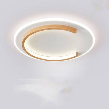 Log Ceiling Led Light Round Bedroom