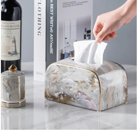 Light Luxury Marbled Paper Towel Decoration Coffee Table Dining Table Napkin Box Home Living Room