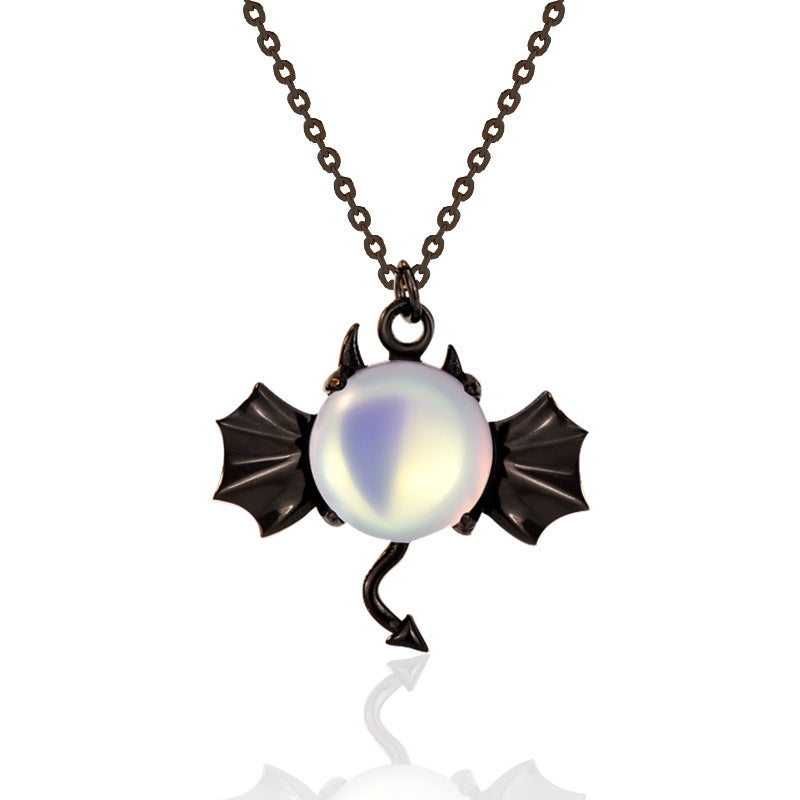 Sterling Silver Demon Necklace Halloween Jewelry