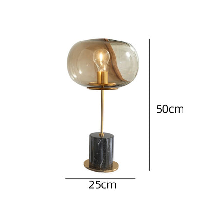 Lampe de Table en marbre minimaliste postmoderne, boule de verre nordique créative