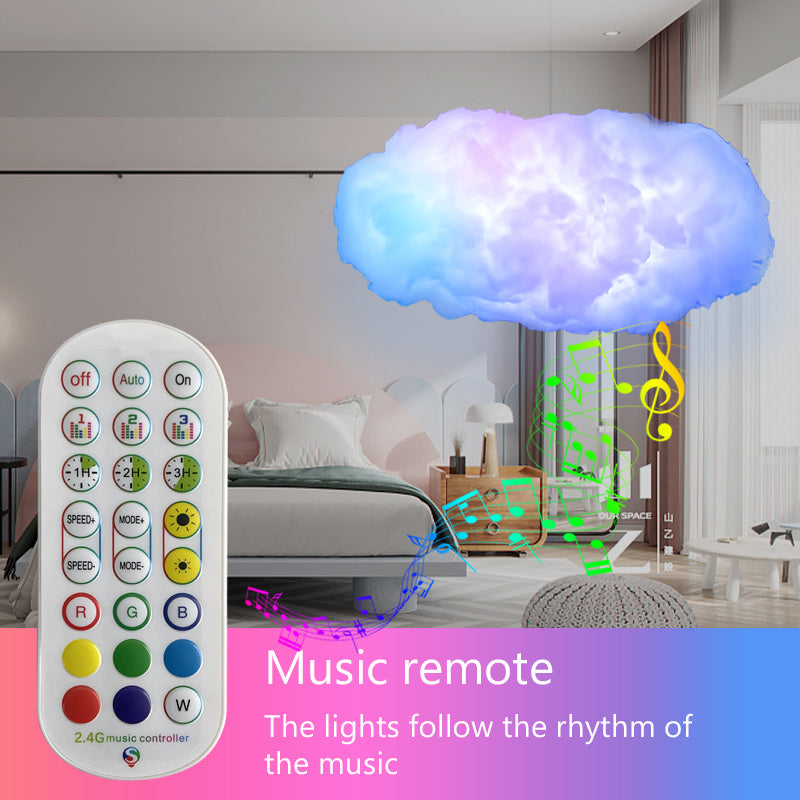 Luz de nube USB, Control por aplicación, sincronización de música, luz ambiental 3D RGBIC, simulación de rayos, nubes, luz para dormitorio y habitación