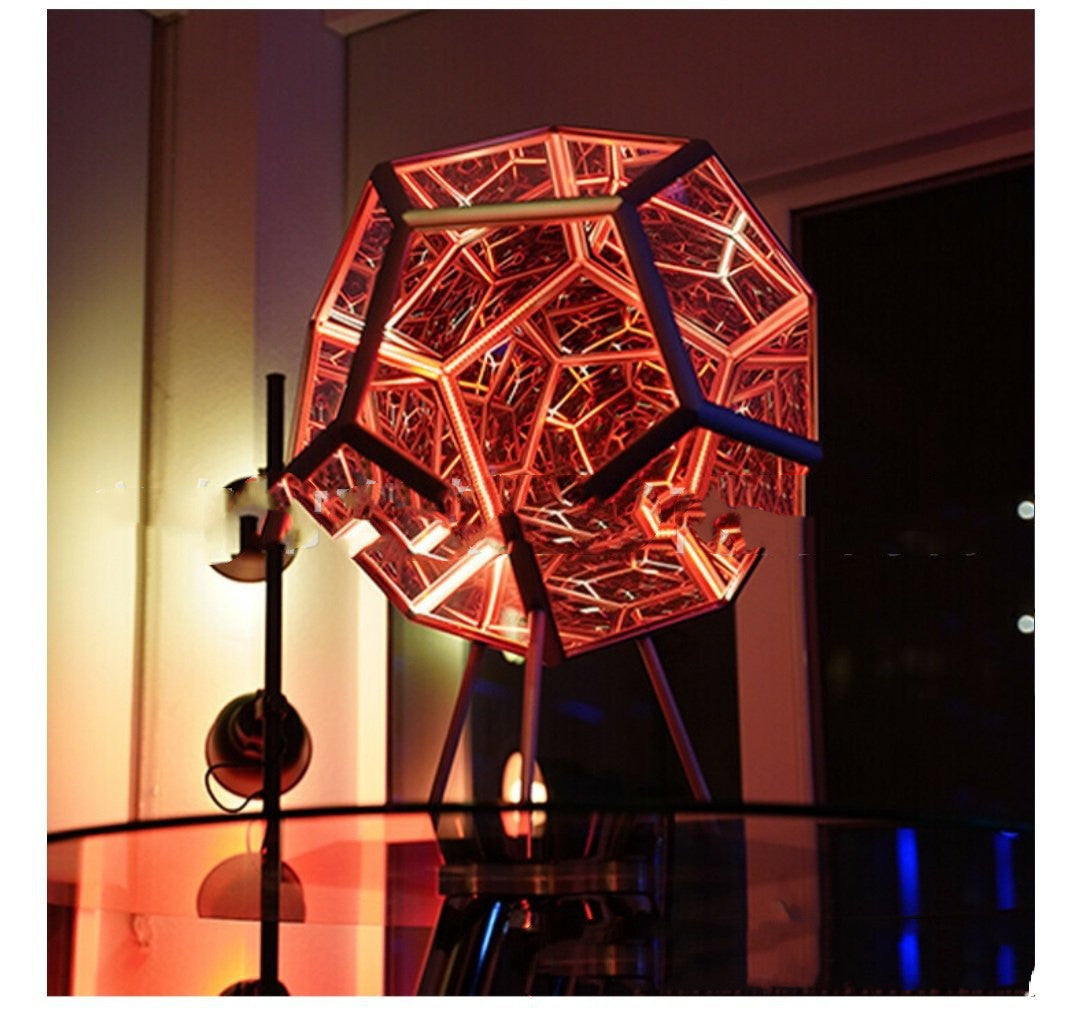 Night Light Creative And Cool Infinite Dodecahedron Color Art Light Children Bedroom Led Luminaria Galaxy Projector Table Lamp