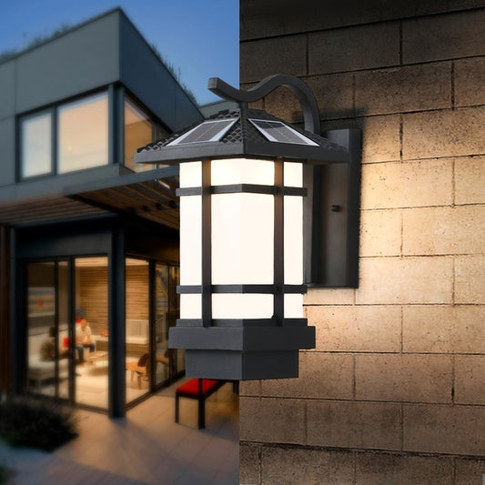 Pinye Solar Wall Lamp Outdoor Waterproof Garden Chinese Retro Villa Entrance Balcony Aisle