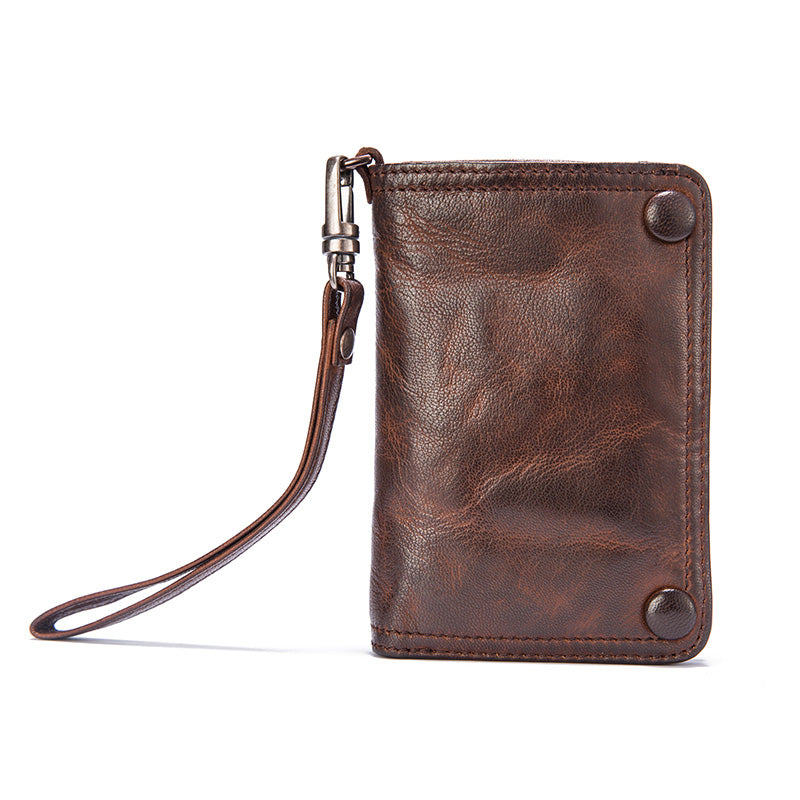 Leather Mini Lightweight Zipper Wallet