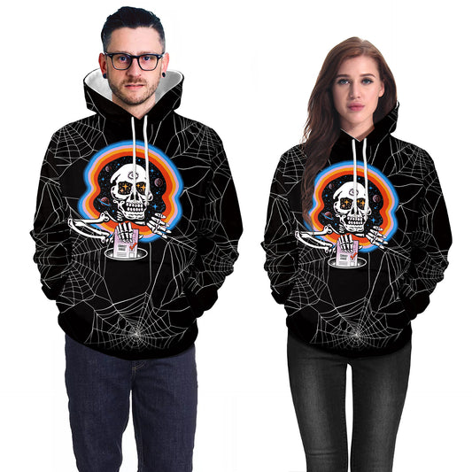 Women's Halloween Skull Hooded Casual Sweatshirt