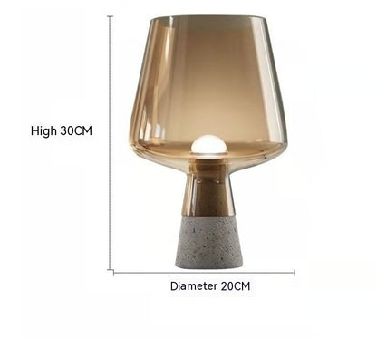 Nordic Post-modern Minimalist Bedroom Bedside Cement Special Creative Glass Table Lamp