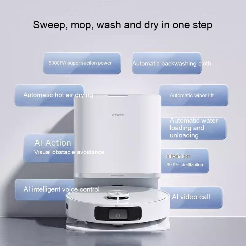 Household Portable Sweeping Mopping Washing And Drying Integrated Robot