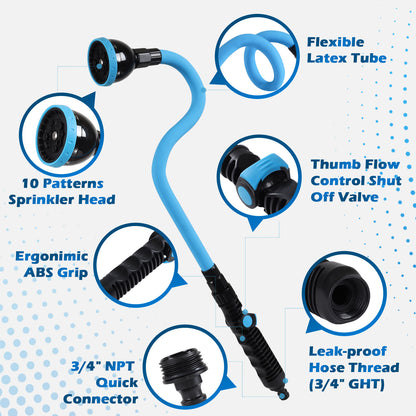 Pistola de agua de jardín plegable de 10 funciones