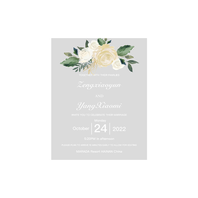 Carte d'invitation en panneau acrylique de mariage