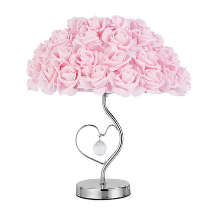 Lampe de table en forme de coeur rose