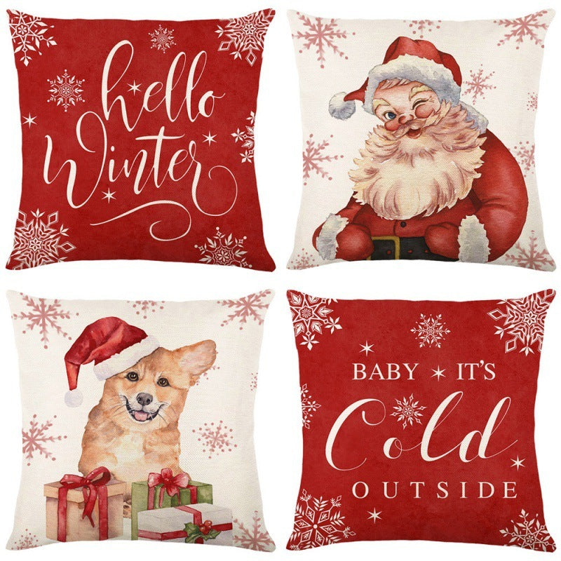 Home Christmas Decorative Printed Pillowcase