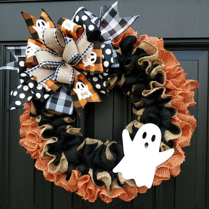 New Halloween Artificial Wreath Ribbon