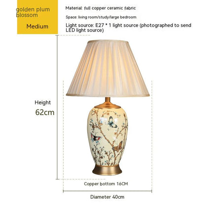 American Ceramic Table European Bedroom Bedside Lamp