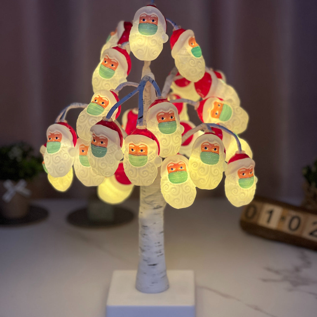 LED Tree Light Silver Birch Wood Christmas Hanging Decoration