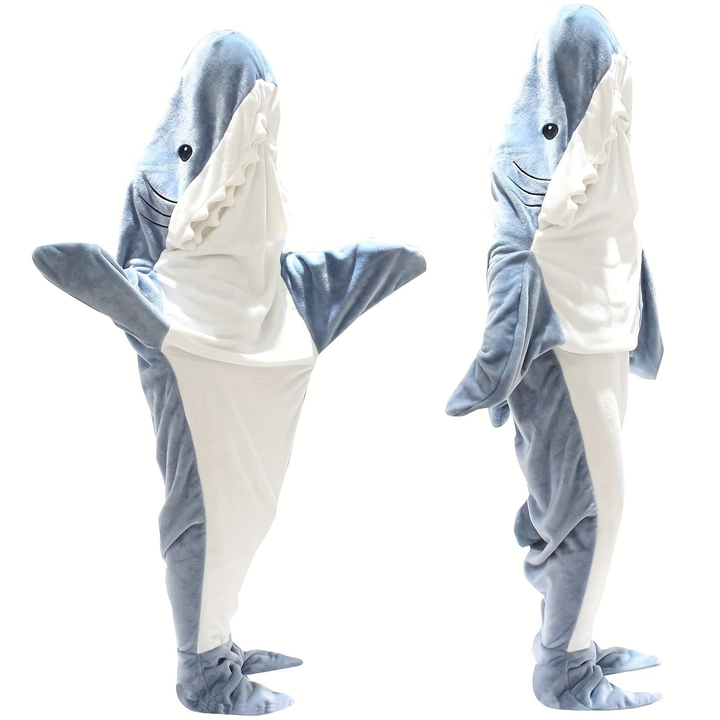 Couverture Shark Onesie pour adultes, couverture de requin à capuche, couverture de requin en flanelle super douce et confortable, sac de couchage pour costume de cosplay pour garçons et filles pour la nuit