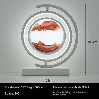 Lámpara de escritorio con pintura de arena movediza de reloj de arena simple