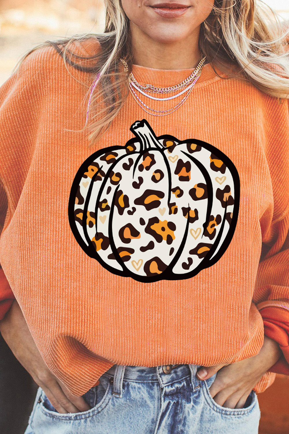 Women's Fashion Halloween Pumpkin Head Sweater