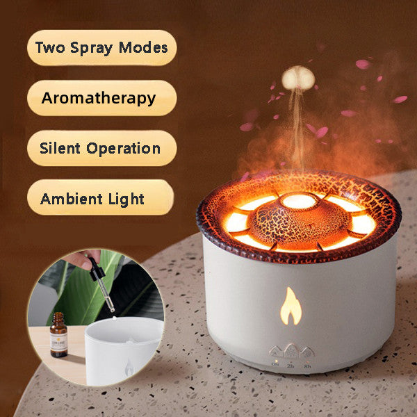 Humidificateur d'huile essentielle ultrasonique créatif, Machine d'aromathérapie volcanique, diffuseur d'humidificateur de flamme d'air de méduse