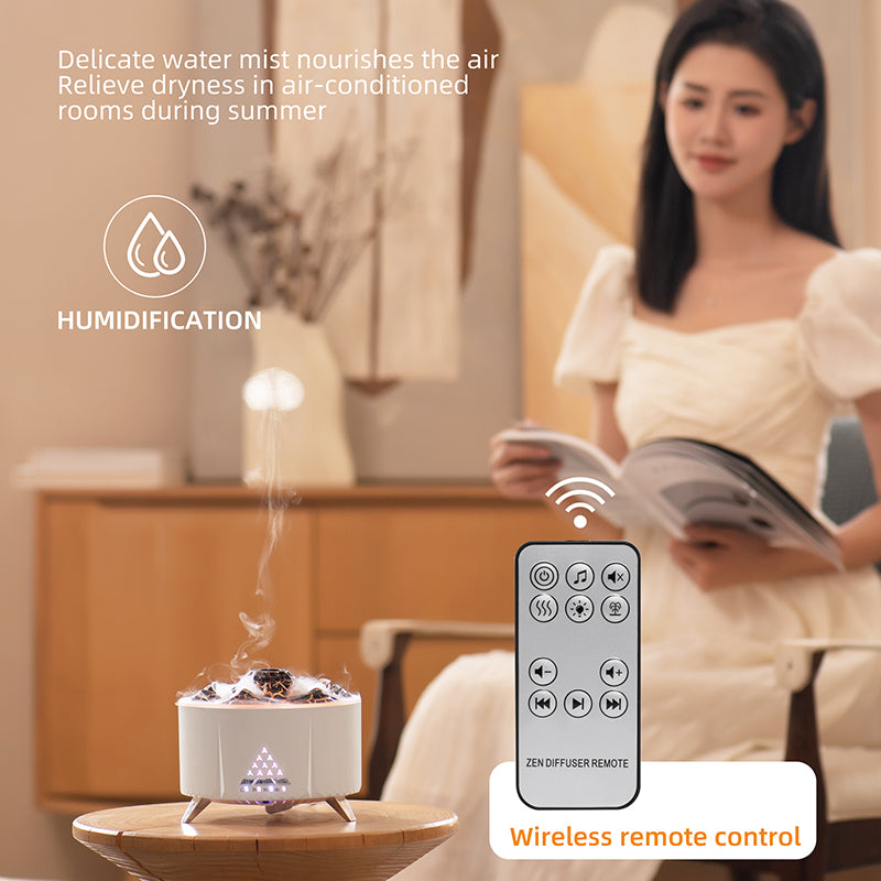 Diffuseur d'arôme de flamme, humidificateur d'air, aromathérapie domestique, diffuseur d'huile essentielle ultrasonique avec haut-parleur Bluetooth, bruit blanc, meilleure vente