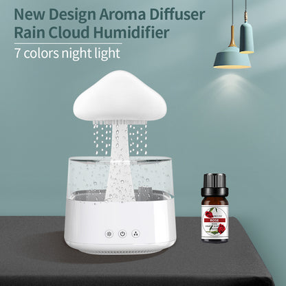 Nouveauté nuage de pluie humidificateur goutte à goutte aromathérapie huile essentielle diffuseur d'air 450 ml 7 couleurs humidificateur de champignon