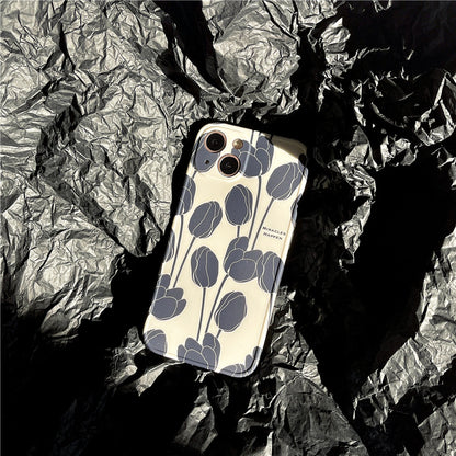 Cold Wind Black Tulip Phone Case Silicone