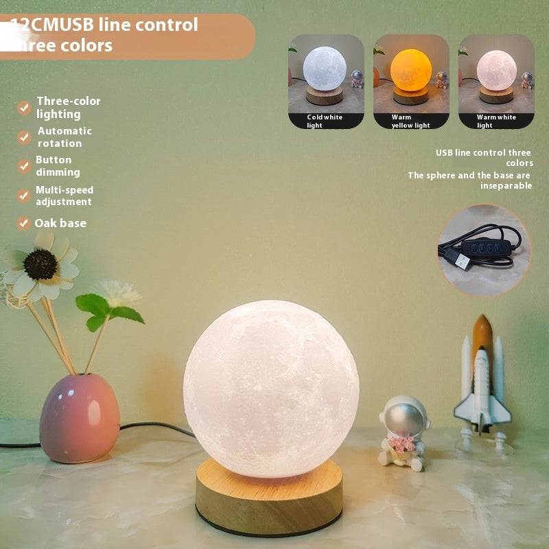 Petite lampe de nuit rotative en forme de lune endormie