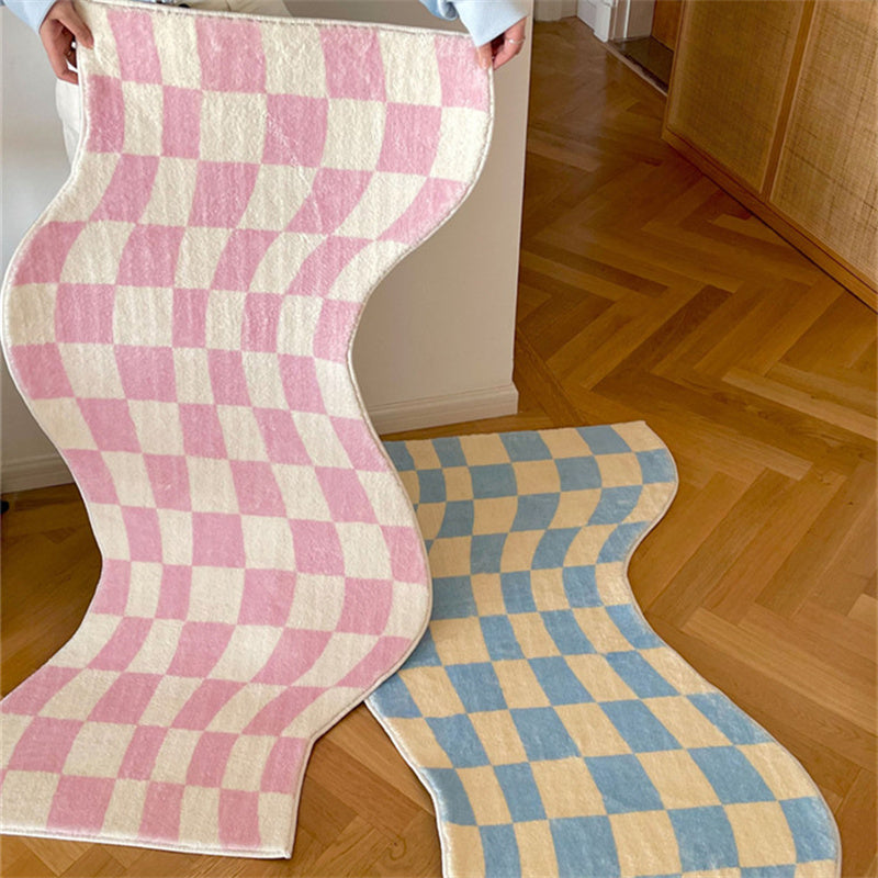 Tapis en damier irrégulier moderne et élégant