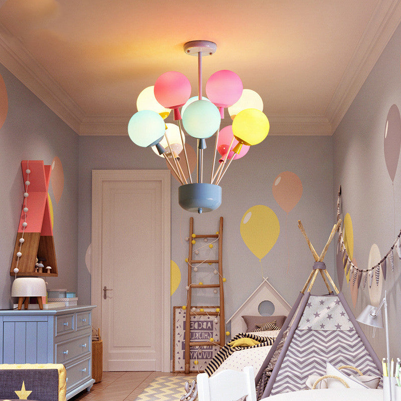 Lampe Chambre Enfant Filet Ballon Rouge Plafond