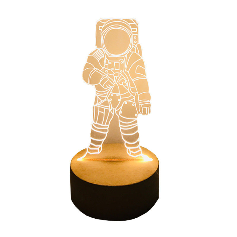 Spaceman Astronaut Small Night Lamp Children's Room Bedroom Bedside Lamp LED Charging Dimming Birthday Gift For Boy