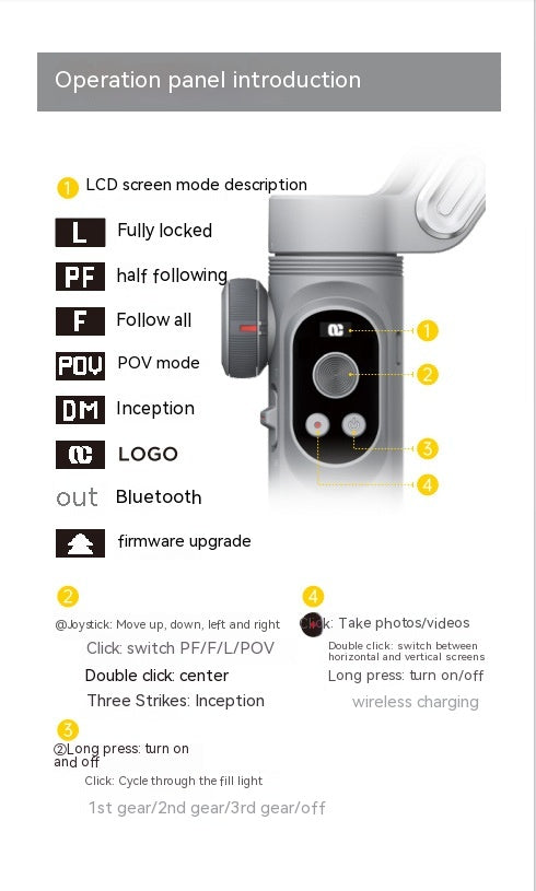 Stabilisateur PTZ mobile Pro Anti-secousse intelligent à trois axes