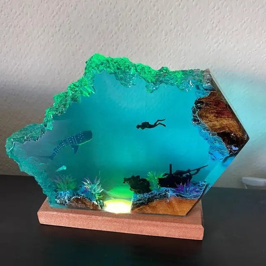 Submarine Karst Cave Diver Tabletop Decoration