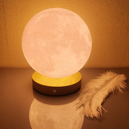 Petite lampe de nuit rotative en forme de lune endormie