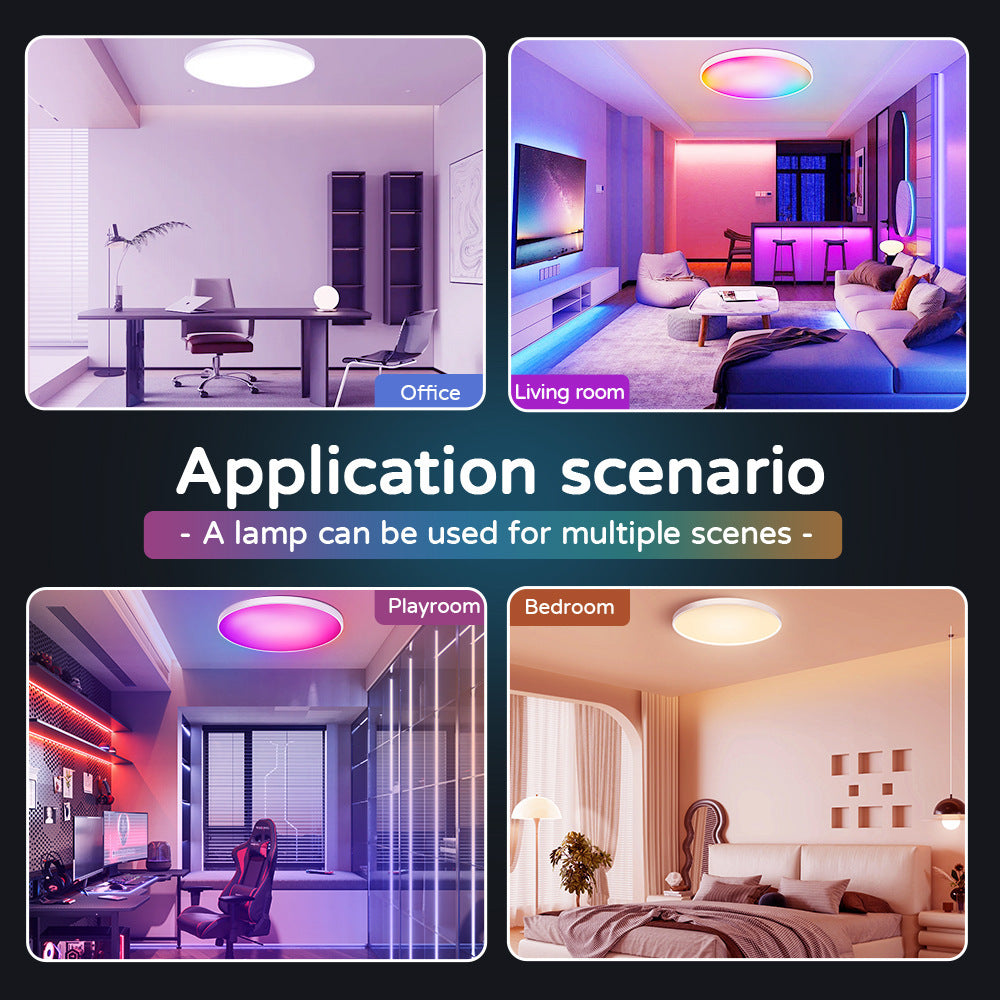 Lámpara de techo inteligente con control remoto Bluetooth y Wifi RGBCW con atenuación de tres niveles