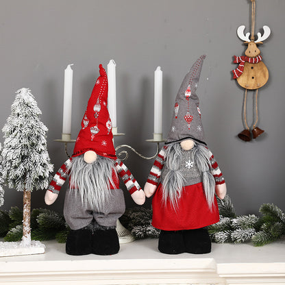 Décorations de Noël Poupée rétractable sans visage Chapeau pointu