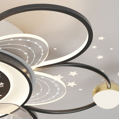 Simple, Modern And Creative Nordic Household Intelligent Ceiling Fan Lamp